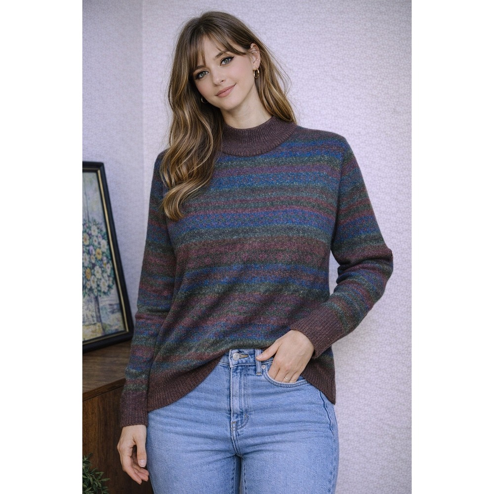 Vintage Timberland Weathergear Wool Silk Sweater Fair Isle‎ Nordic Knit Scotland